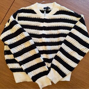 Sanctuary Black and Cream Striped Cardigan